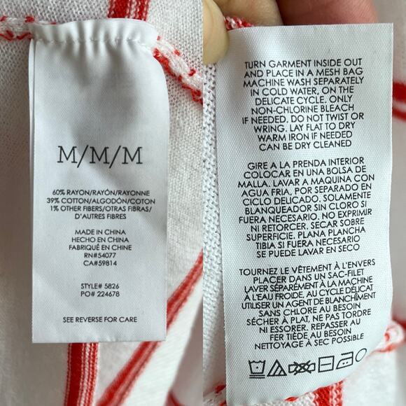 CAbi Stroll Long Cardigan Sweater Duster orange Stripe Size M, front pockets - Picture 8 of 8